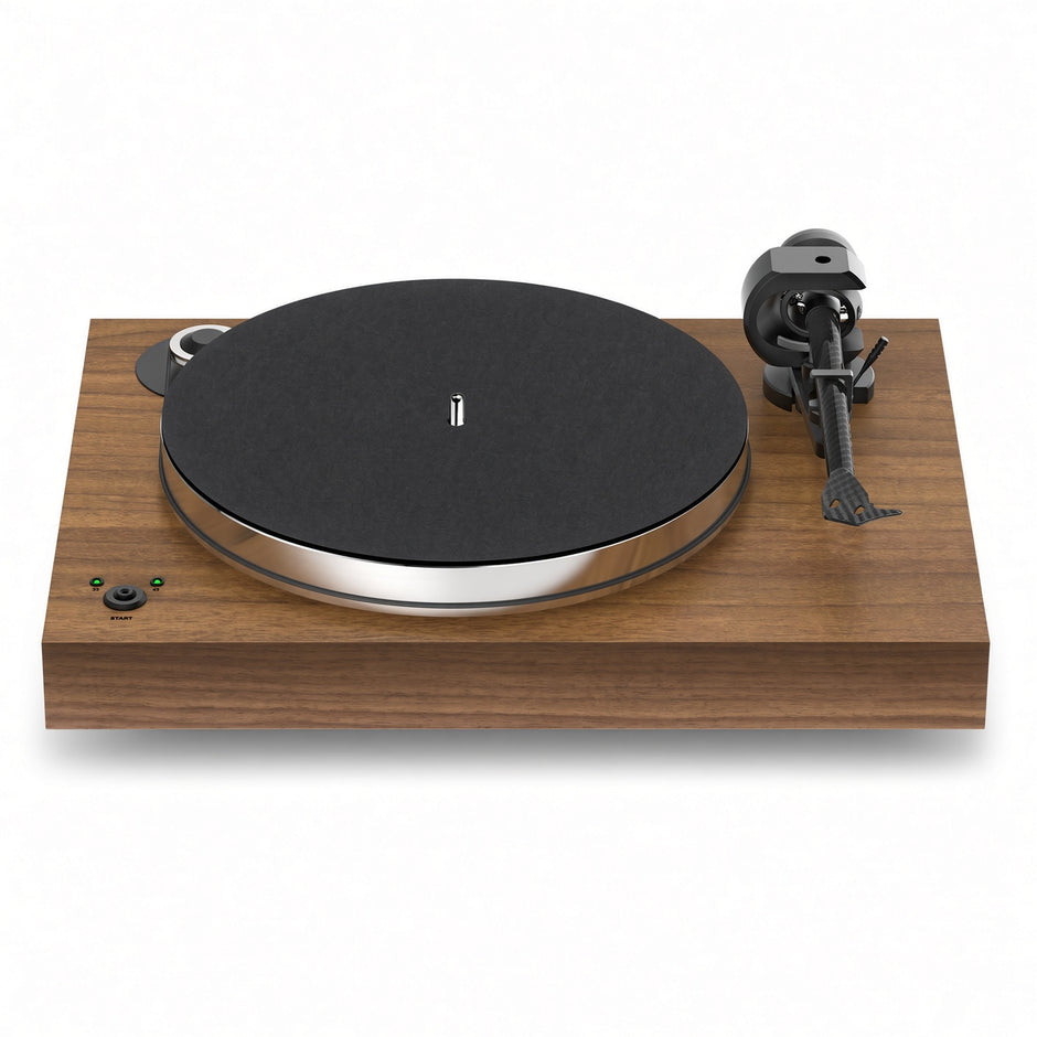 Pro-Ject X8 turntable in walnut with 9-inch carbon Evolution tonearm and heavy aluminium platter