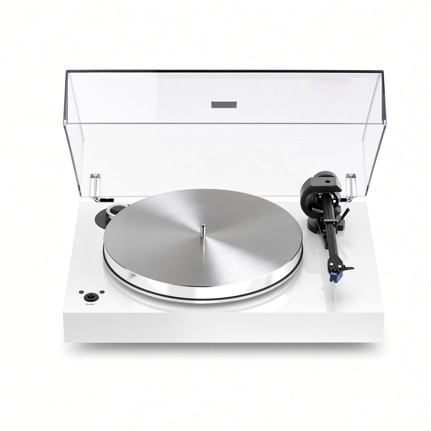 Pro-Ject X8 mass-loaded turntable in high gloss white with carbon fibre tonearm