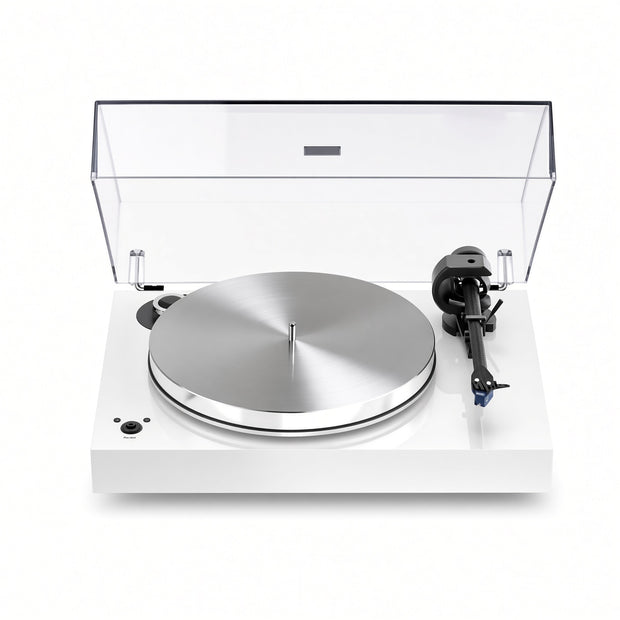 Pro-Ject X8 mass-loaded turntable in high gloss white with carbon fibre tonearm